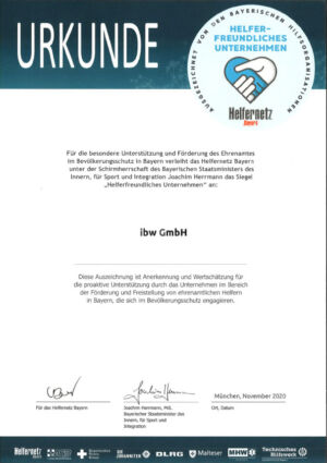Urkunde-Helferfreundliches-Unternehmen-November-2020 Urkunde-Helferfreundliches-Unternehmen-November-2020